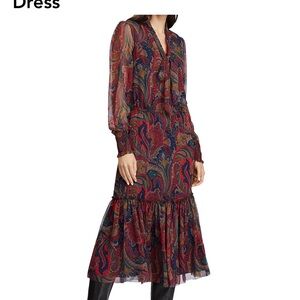 Ralph Lauren Paisley Print Midi Dress